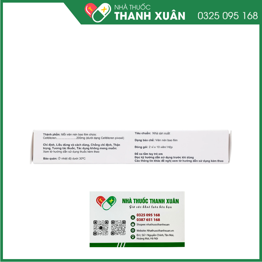 Thuốc Meiact 200mg điều trị viêm amidan, viêm họng cấp tính, viêm xoang xương hàm